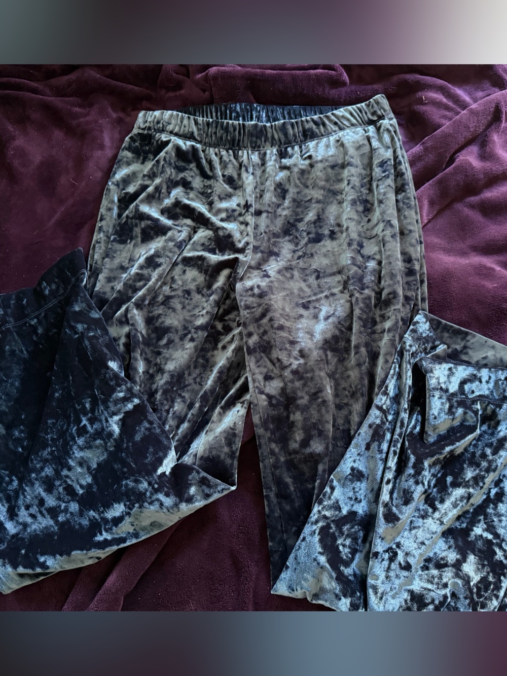 A New Day (Target) super soft crushed velvet blue wide leg pants